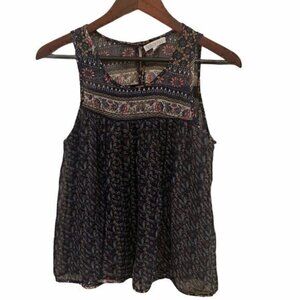 Patrons of Peace Sheer Blue Tank Top Size Small